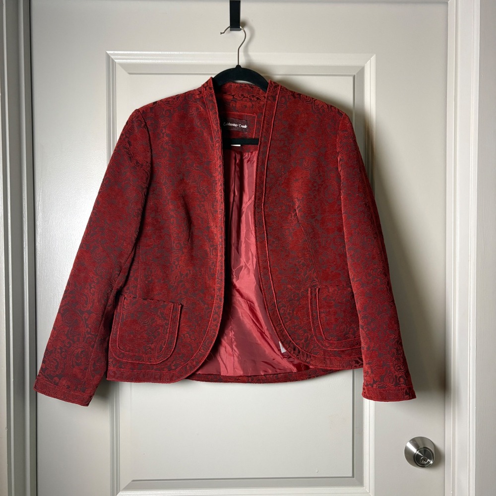 Coldwater Creek Rust Jacquard Blazer Petite S 6-8